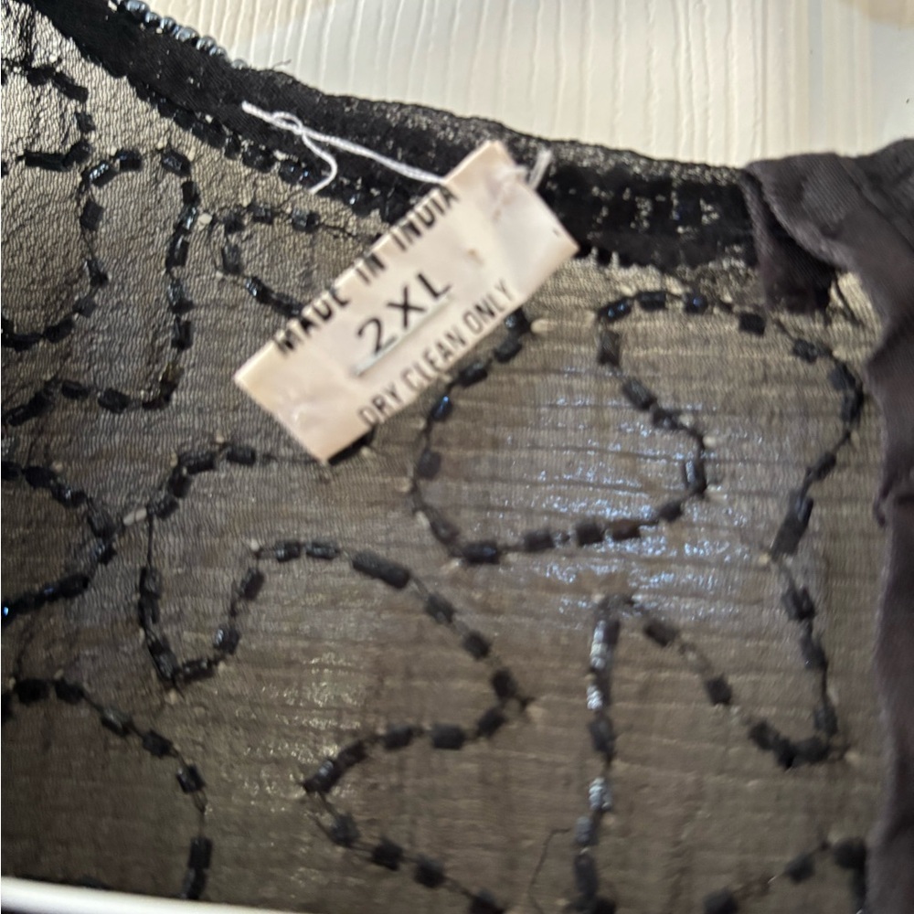 Black Sequin Embellished Blouse - image 7